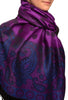 Ovals & Paisleys On Purple Pashmina With Tassels