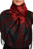 Ovals & Paisleys On Burgundy Pashmina With Tassels