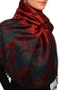 Ovals & Paisleys On Burgundy Pashmina With Tassels