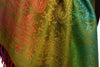 Mirrored Ombre Paisleys On Olive Green Pashmina With Tassels