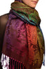 Mirrored Ombre Paisleys On Brown Pashmina With Tassels