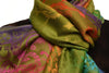 Large Ombre Paisley On Olive Green Pashmina With Tassels