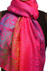 Large Ombre Paisley On Magenta Pashmina With Tassels