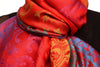 Large Ombre Paisley On Red Pashmina With Tassels