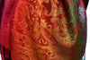 Large Ombre Paisley On Burgundy Pashmina With Tassels