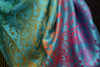Large Ombre Paisley On Dodger Blue Pashmina With Tassels