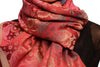 Gradient Flowers On Bourgundy Unisex Pashmina