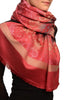 Gradient Flowers On Bourgundy Unisex Pashmina