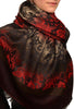 Gradient Flowers On Bright Red & Black Unisex Pashmina