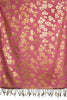 Gold Leafs Print On Puce Pink Pashmina With Tassels