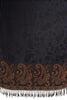 Small Flowers & Paisleys On Navy Blue Pashmina With Tassels