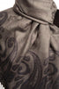 Small Flowers & Paisleys On Slate Grey Pashmina With Tassels