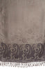 Small Flowers & Paisleys On Slate Grey Pashmina With Tassels