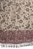 Small Flowers & Paisleys On Silver Grey Pashmina With Tassels