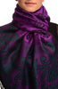 Small Flowers & Paisleys On Bright Purple Pashmina With Tassels