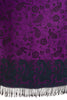 Small Flowers & Paisleys On Bright Purple Pashmina With Tassels