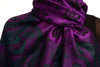 Small Flowers & Paisleys On Bright Purple Pashmina With Tassels