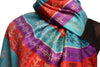 Silver Lurex & Elephants On Blue Pashmina With Tassels