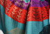 Silver Lurex & Elephants On Blue Pashmina With Tassels