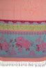 Vintage Roses On Chestnut Pink Pashmina With Tassels