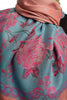 Vintage Roses On Chestnut Pink Pashmina With Tassels