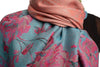 Vintage Roses On Chestnut Pink Pashmina With Tassels