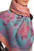 Vintage Roses On Chestnut Pink Pashmina With Tassels