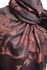 Large Puce Pink Roses On Slate Grey Pashmina With Tassels