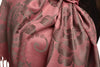 Large Slate Grey Roses On Puce Pink Pashmina With Tassels