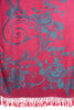 Large Teal Blue Roses Magenta Pink Pashmina With Tassels