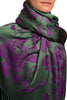 Large Purple Roses On Green Pashmina With Tassels