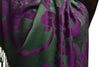 Large Purple Roses On Green Pashmina With Tassels