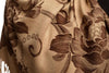 Large Brown Roses On Beige Pashmina With Tassels