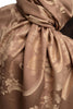 Large Beige Roses On Mocha Pashmina With Tassels