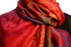 Large Ombre Paisley & Diamond On Red Pashmina With Tassels