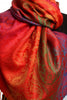 Large Ombre Paisley & Diamond On Red Pashmina With Tassels