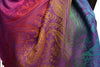 Large Ombre Paisley & Diamond On Purple Pashmina With Tassels