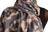 White Butterflies With Gold Trim On Blue Scarf