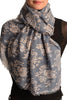 Pink Paisley With Gold Trim On Blue Scarf