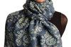 Green Paisley With Gold Trim On Blue Scarf