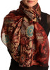 Burgundy With Large Rustic Daisy Scarf