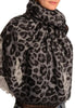 Grey Leopard Print Large Scarf