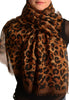 Brown Leopard Print Large Scarf