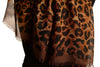 Brown Leopard Print Large Scarf