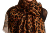 Brown Leopard Print Large Scarf