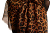 Brown Leopard Print Large Scarf