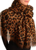 Brown Leopard Print Large Scarf