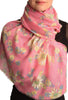 Pink With Gold Trim Daisies Scarf