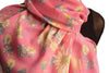 Pink With Gold Trim Daisies Scarf