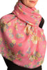 Pink With Gold Trim Daisies Scarf